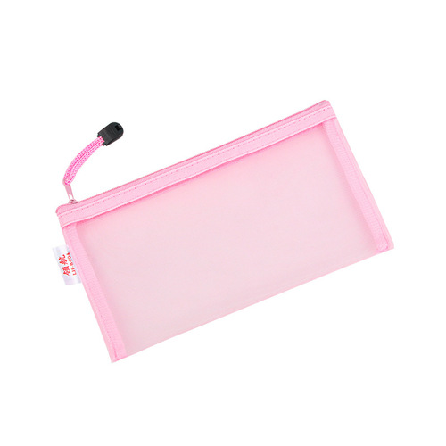 Transparent document bag office large capacity nylon mesh durable information bag A4 student portable zipper storage bag