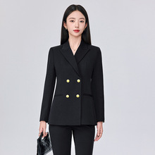 灰色西装外套女士春秋高级感通勤面试穿搭职业正装大学生西服套装