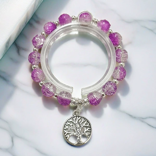 BA08 World Tree Glass Bracelet