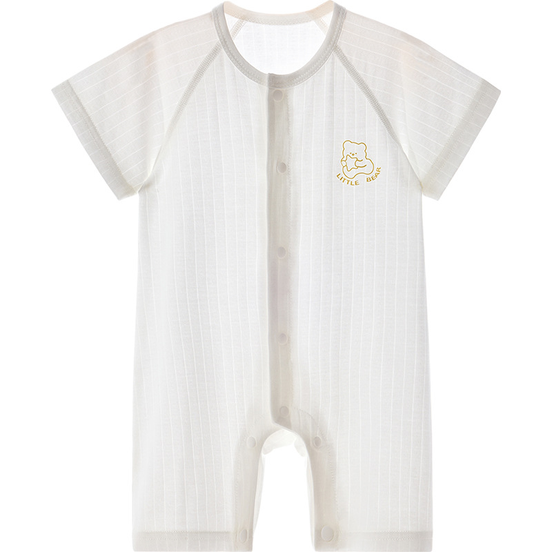 Bebé mono verano hombres y mujeres niños de manga corta delgada mampara transpirable mampara ropa de verano para bebés ropa de recién nacido
