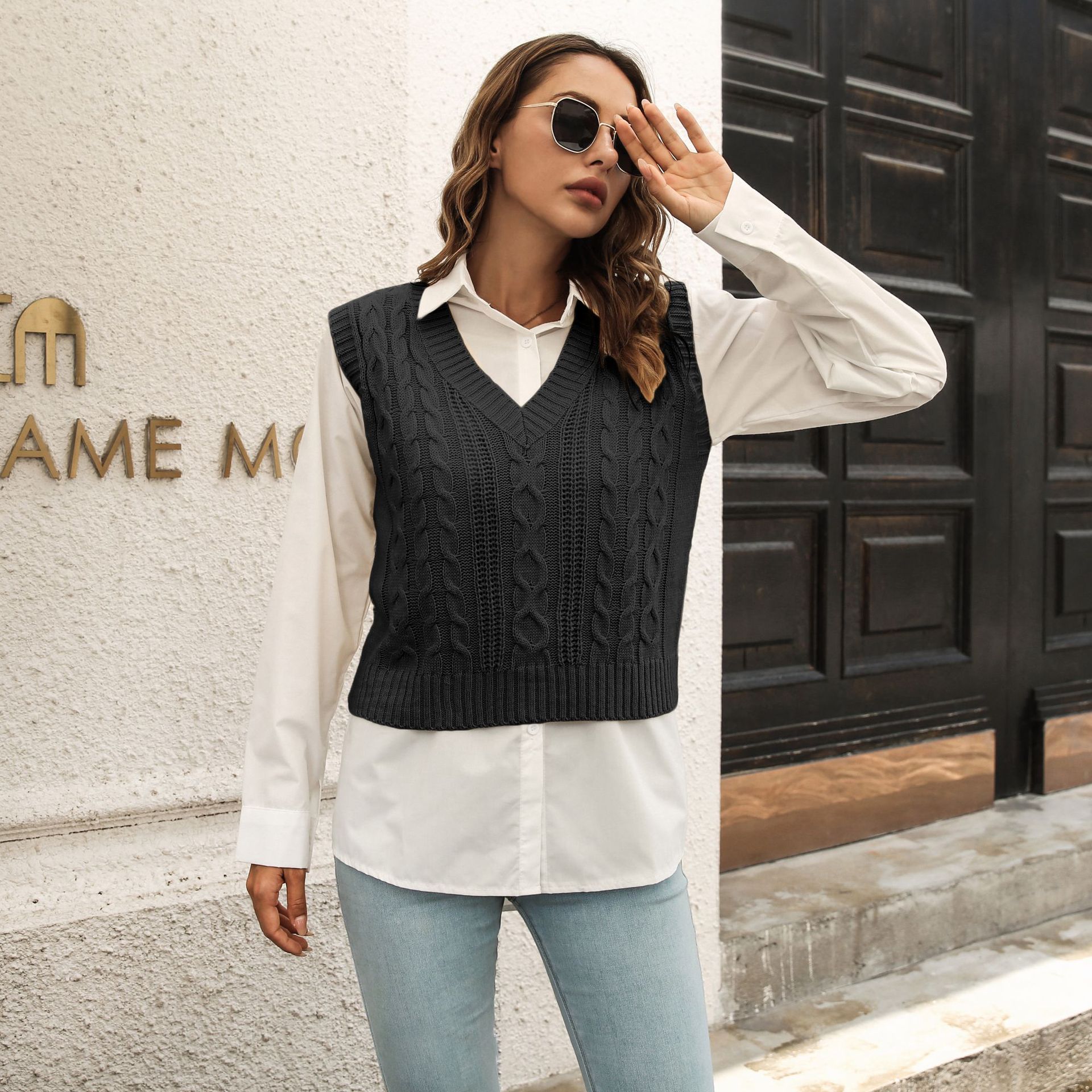 Popular Vest Sweater Women Vest Autumn Winter Knitwear Sweater 15 Popular Vest Sweater Women Vest Autumn Winter Knitwear Sweater