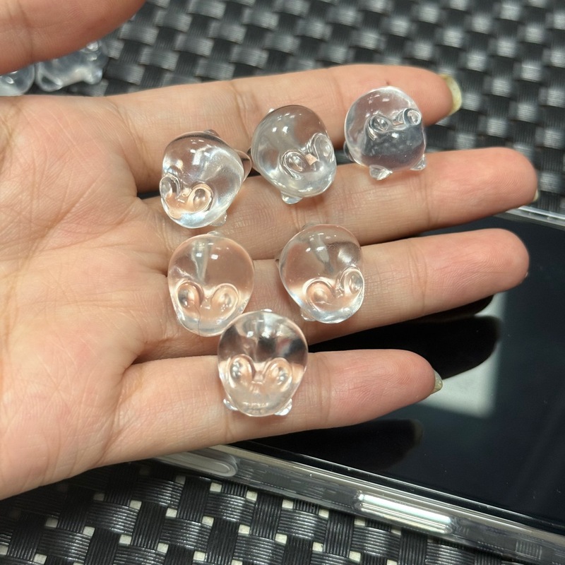 净体胖兔兔雕刻件天然白水晶胖呼呼16mm*15mm|undefined