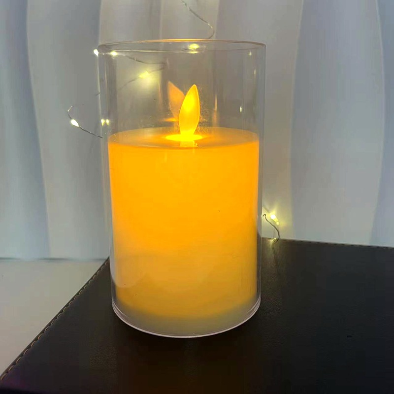 仿真摇摆LED电子蜡烛亚克力玻璃杯蜡圣诞节生日婚庆