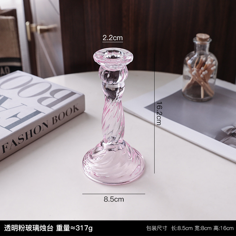 北欧风琥珀色玻璃烛台摆件家居装饰品浪漫烛光晚餐拍摄道具拍照|undefined