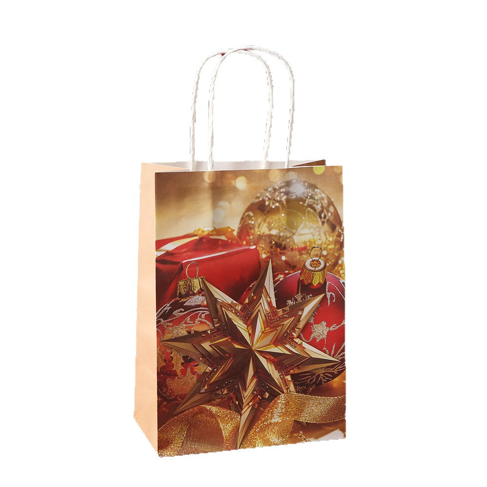 Bolsas de impresión de Navidad, bolsas de papel kraft engrosadas, bolsas de regalo, bolsas de papel, bolsas de regalo, bolsas de dulces