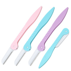 Manufacturer wholesale portable folding eyebrow razor for beginners sharp eyebrow razor macro shaver makeup tool