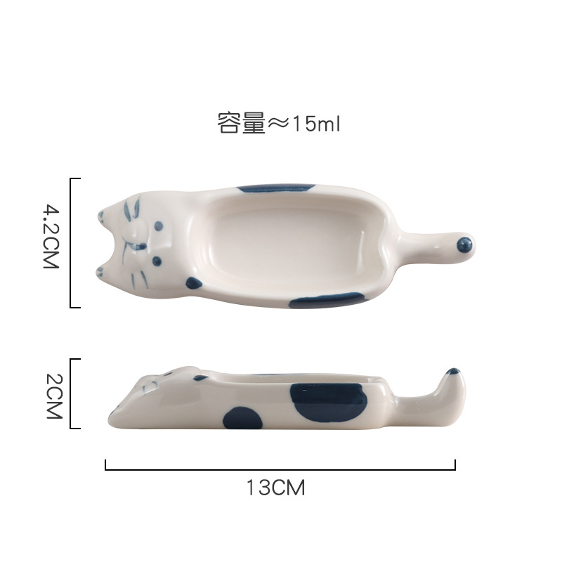 漫画の子犬のソースプレート家庭用セラミック高価値箸ホルダークリエイティブスナックプレート調味料プレート