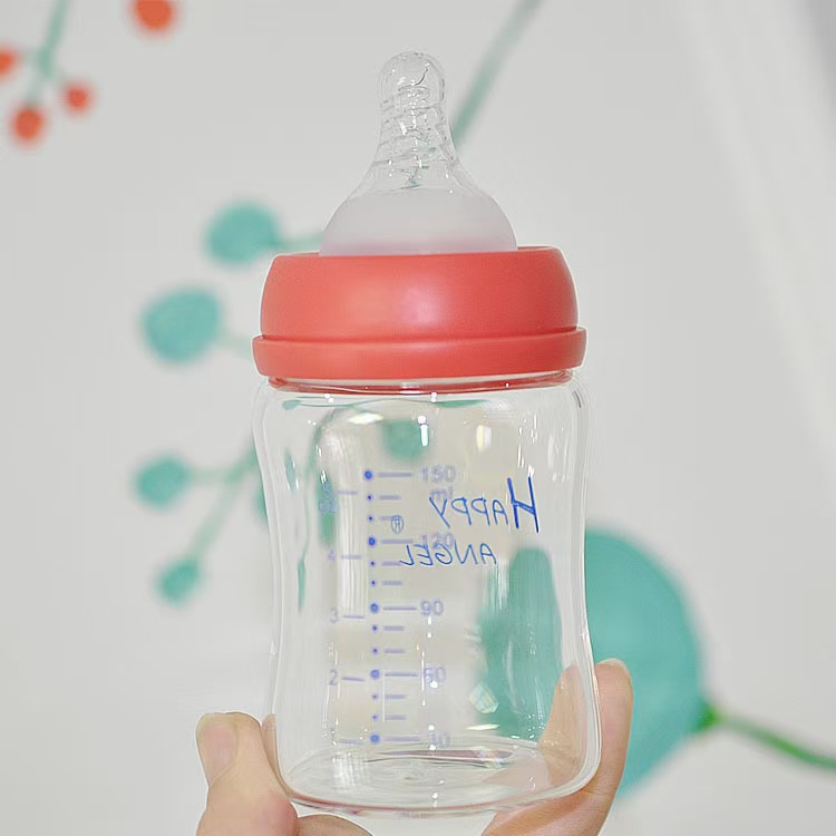 Fábrica al por mayor botellas de vidrio recién nacidos 180ml botellas de agua bebés calibración