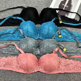 低价库存清仓高品质欧洲半杯聚拢女士内衣性感蕾丝胸罩