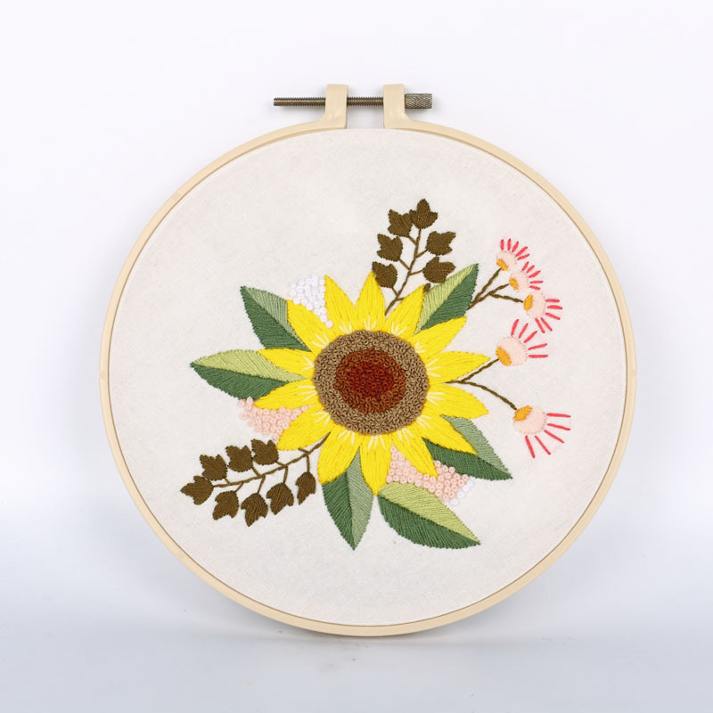 Cruz-frontera directa jardín bordado hecho a mano DIY tela principiante europeo bordado flores y plantas material paquete kit costura