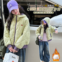 女童夹棉外套秋冬2025新款洋气儿童装棉服冬季加厚保暖女大童棉衣