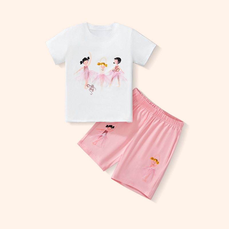 Little Bitty verano nuevos niños dulces y lindos pantalones cortos de manga corta moda casual ropa de dos piezas
