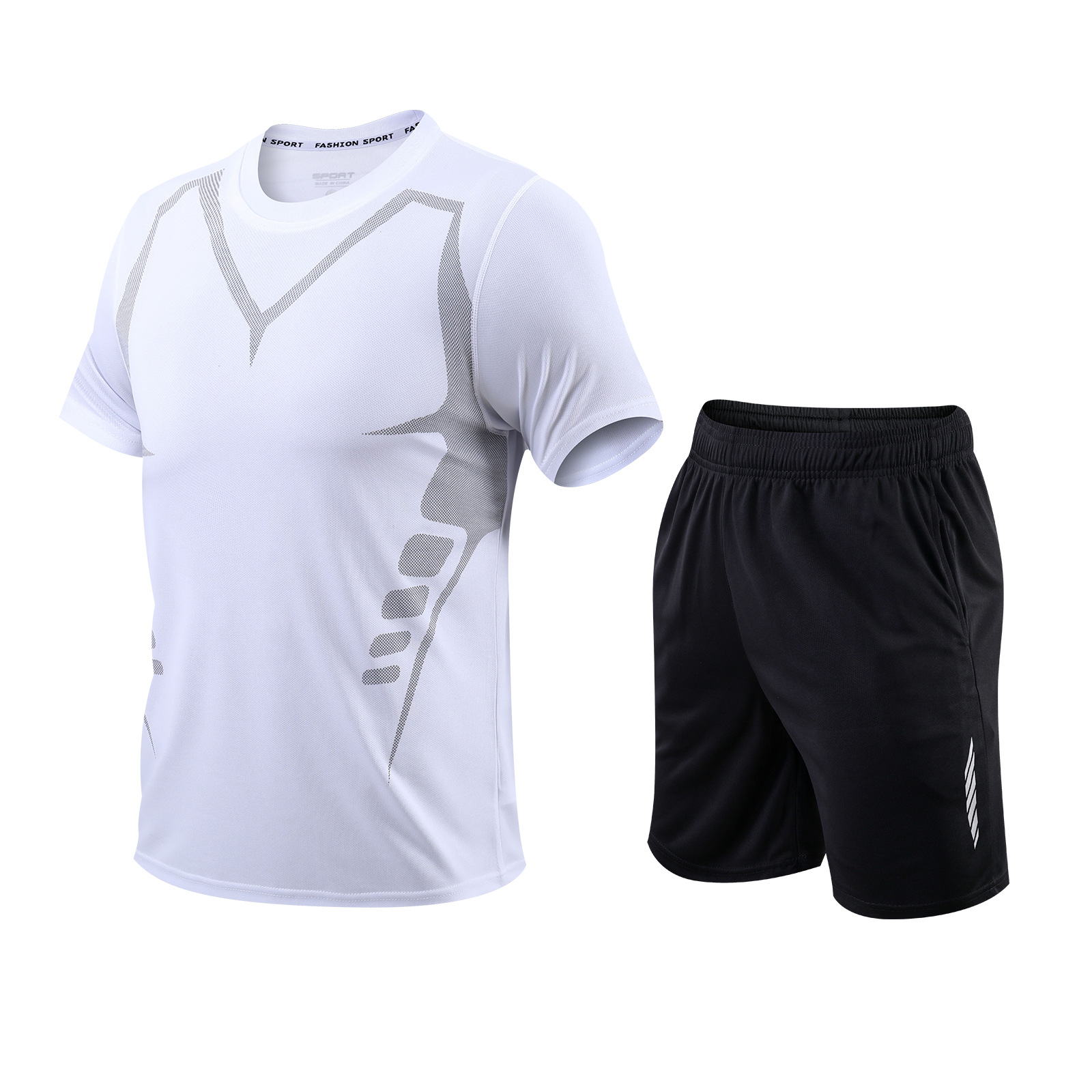 2025 nuevo traje de ropa deportiva para hombres que absorben el sudor y se secan rápidamente.