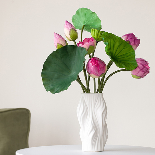 3D modern minimalist irregular white ceramic artistic vase decoration modern soft furnishing model room show room for sales office hotel