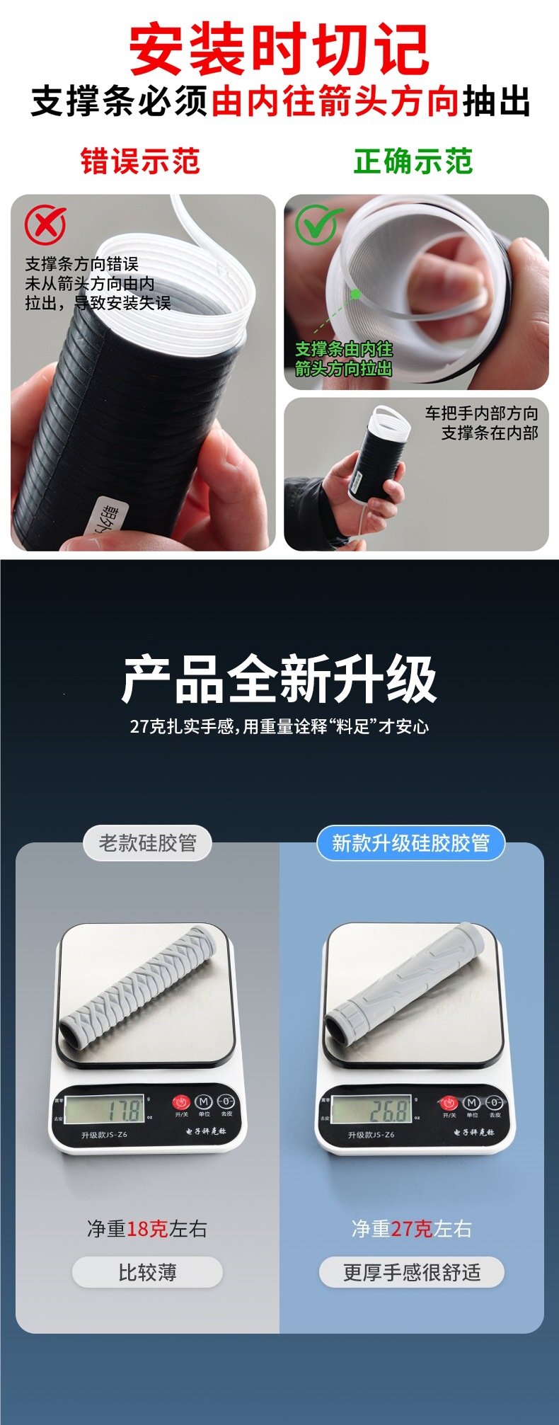 Universal silicone handlebar grips for electric motorcycles, modified thickened anti-slip shock-absorbing grips, Jiuhe No.9 brake