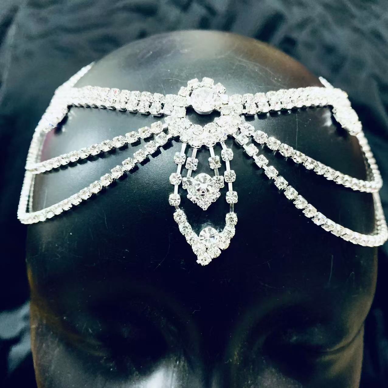 Catena da fronte con nappe multistrato accessorio da sposa_voghion.com