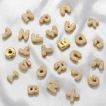 跨境热销铜镶满锆26英文字母吊坠个性DIY手链项链字母挂件VD1649