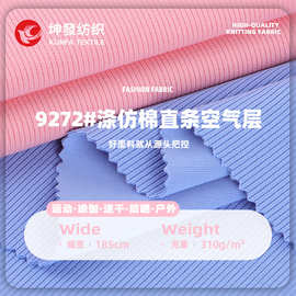 涤仿棉直条空气层 健康布310g弹力布 秋冬卫衣校服运动服针织面料