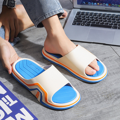 New slippers for men for outer wear, men's home non-slip couple's bathroom bathing summer thick-soled fashion slippers for men