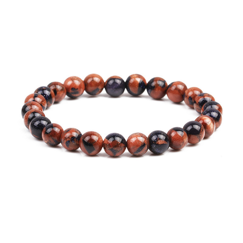 Directo de fábrica de piedra natural pulsera de cuentas Emperador ágata negro pulsera de mineral de hierro acabado pulsera al por mayor