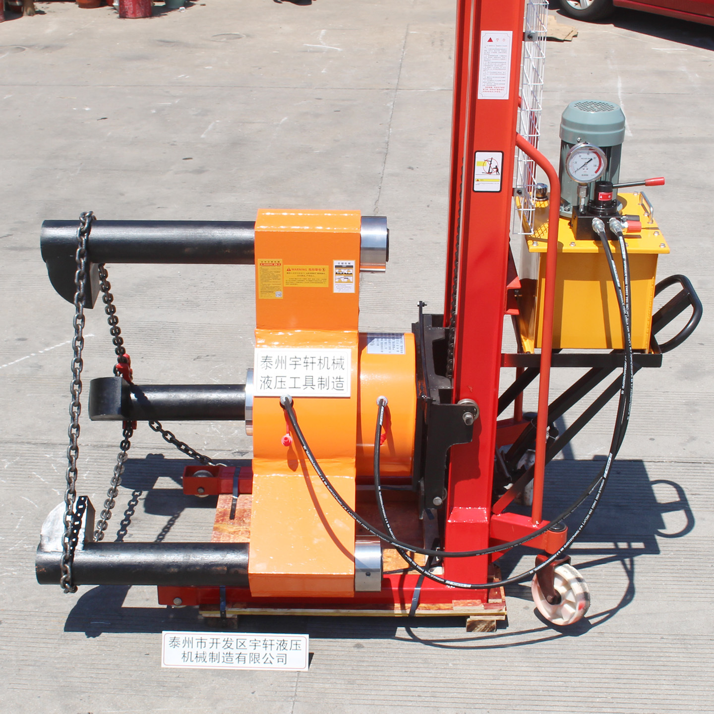 FBL电动液压拉马小车升降车载式拔轮器拔皮带轮50T100T200T300吨