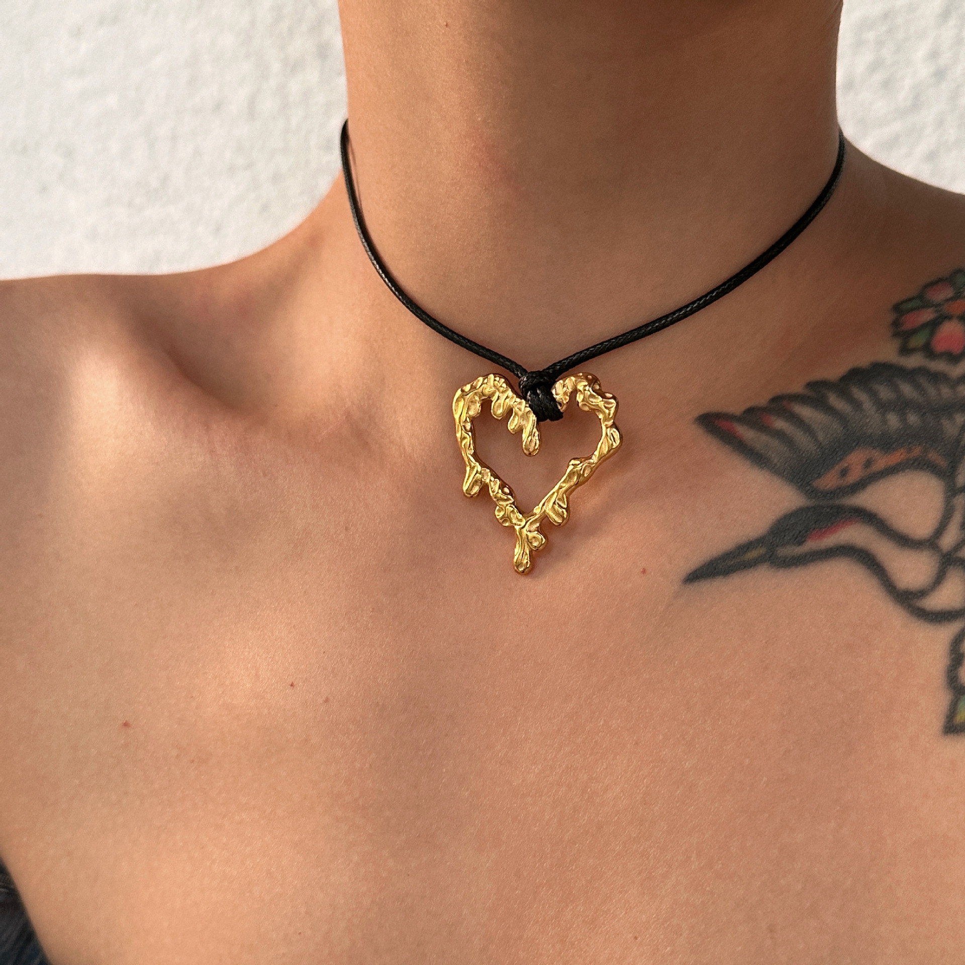 18g Weight Ion Plating (IP) Gold Plating Process Earrings, Necklace Classification 1 Piece, 1 Pair Quantity Daily, Street Occasion 304 Stainless Steel, Titanium Steel Material Heart Shape Pattern Women's Gender Retro, Classic Style Style Wholesale Retro Classic Style Heart Shape Titanium Steel Earrings Necklace 4