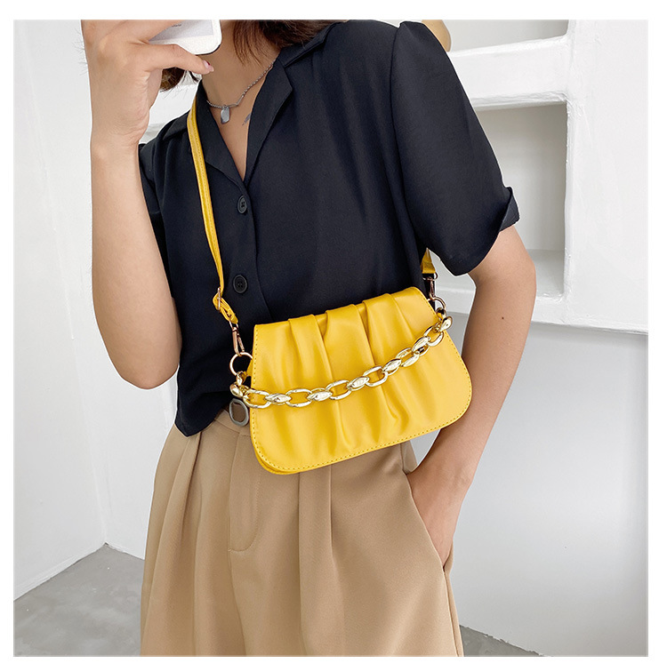 Korean One-shoulder Fold Messenger Square Small  Chain  Bag Wholesale Nihaojewelry display picture 1