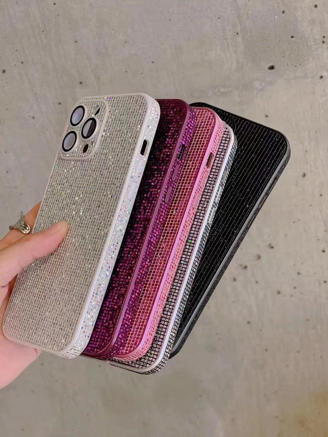 Plastic Solid Color Luxurious Simple Style Phone Cases Phone Accessories display picture 5