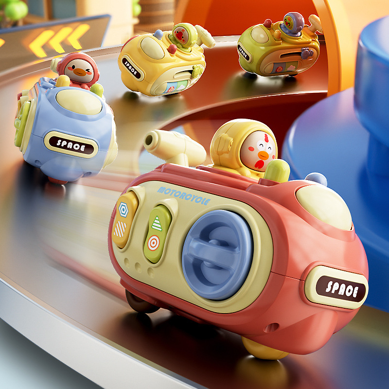 Cross-Border Children's Toys, Fall-Resistant Cartoon Inertia Car, Press Motorcycle Toy, Boy and Girl Toy Car Gift