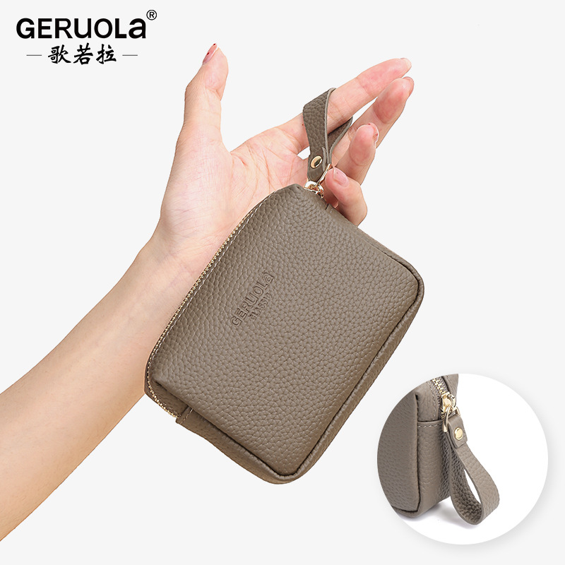 Cartera de cambio de lápiz labial de color sólido transfronterizo nueva bolsa de mano con cremallera corta de tarjeta bancaria bolsa de almacenamiento japonesa y coreana