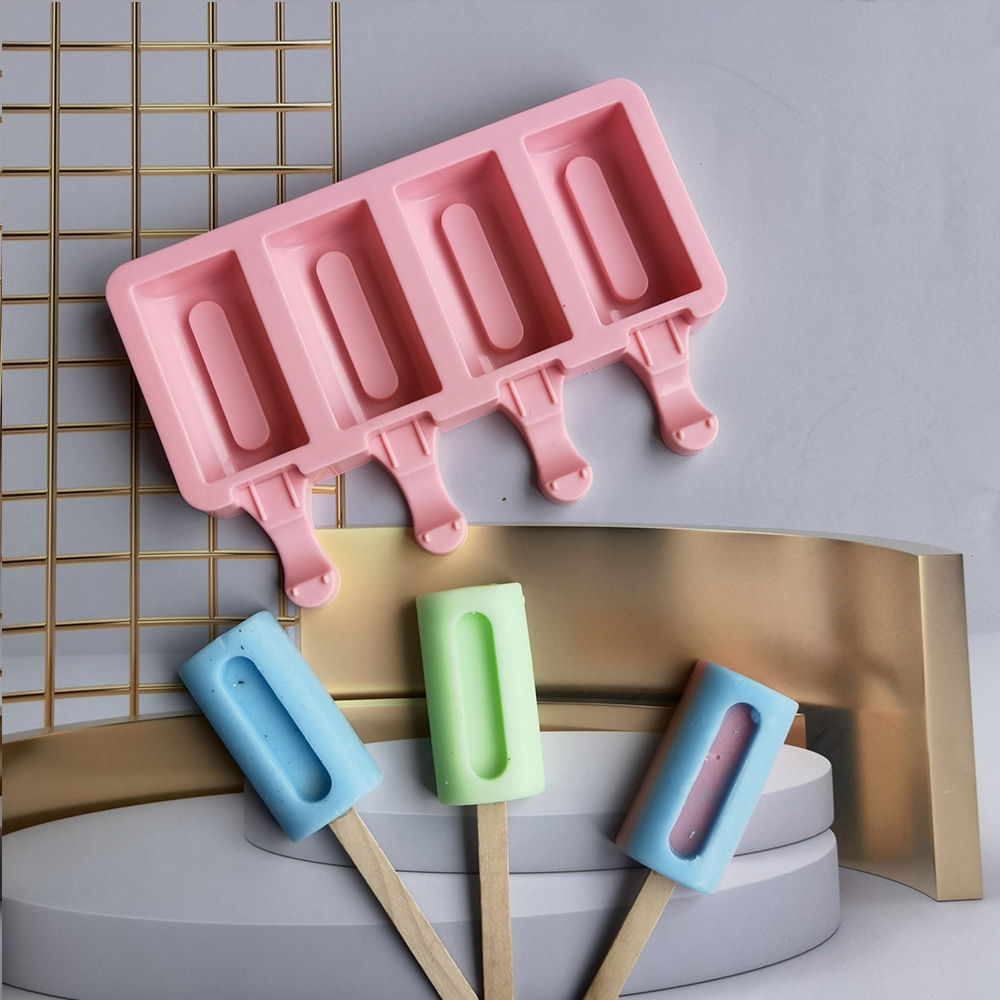 4 ranuras con 489 molde de silicona para helado molde de helado para helado