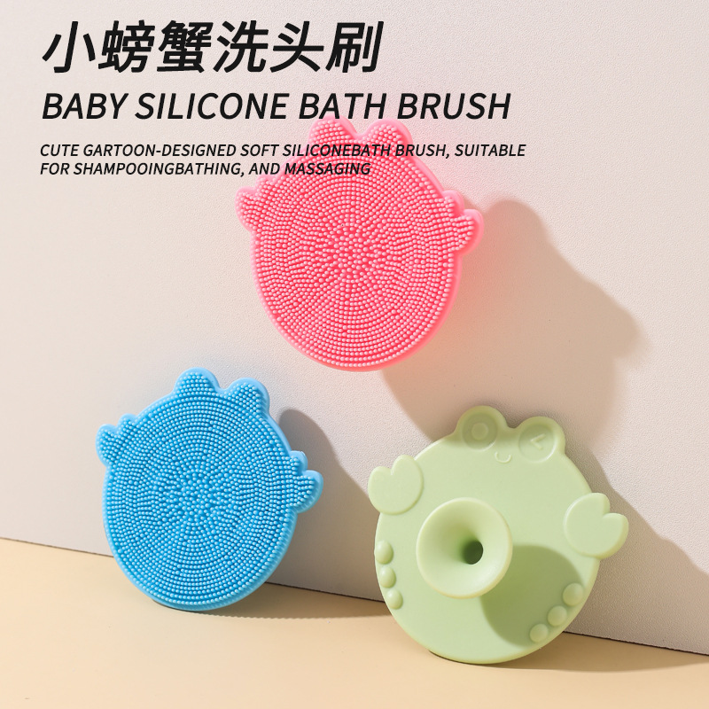 Los fabricantes suministran cepillo de champú de silicona para bebés lindo de dibujos animados cepillo de limpieza de baño de baño cepillo de lavado de silicona