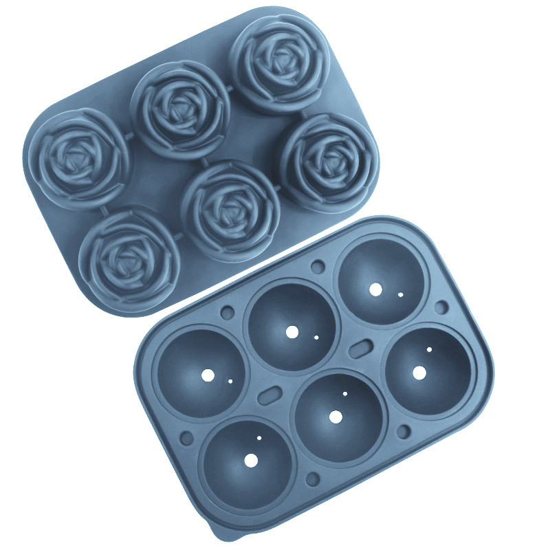 Whisky transfronterizo de dibujos animados rejilla de hielo de silicona molde de hielo con tapa molde de hielo para hockey sobre hielo caja de almacenamiento de hielo para el hogar en stock