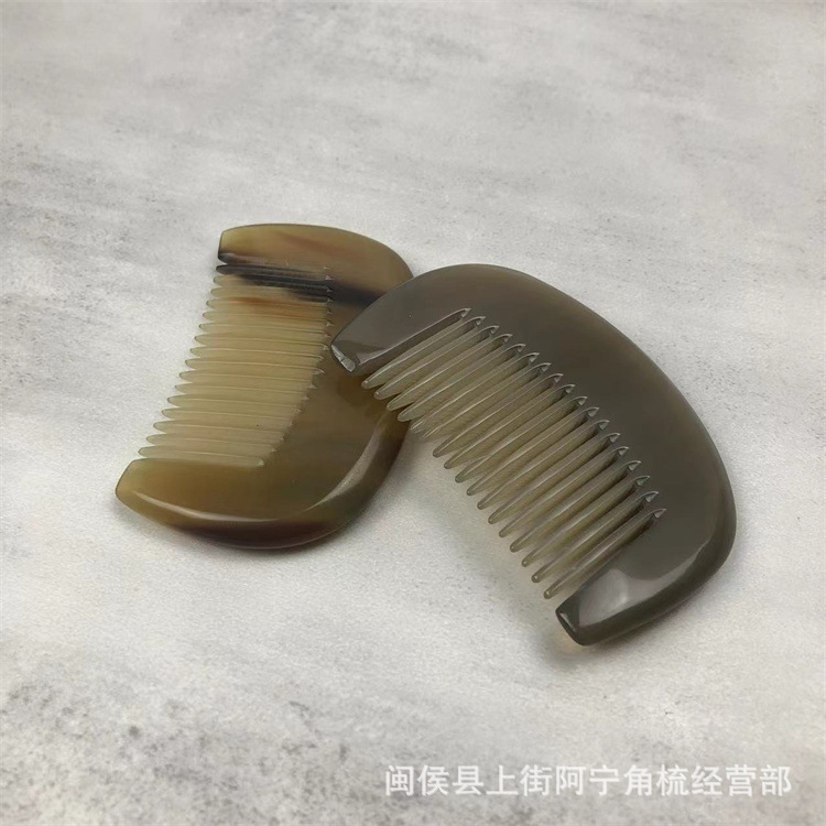 Natural Horn Comb Half Moon Guifei Comb 8cm x 5cm Baby Hair Brush for Gentle Daily Grooming overview