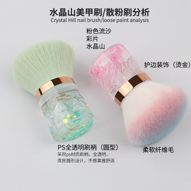 现货粉色毛大号美甲粉尘刷便携式腮红散粉刷高级感美妆工具化妆刷