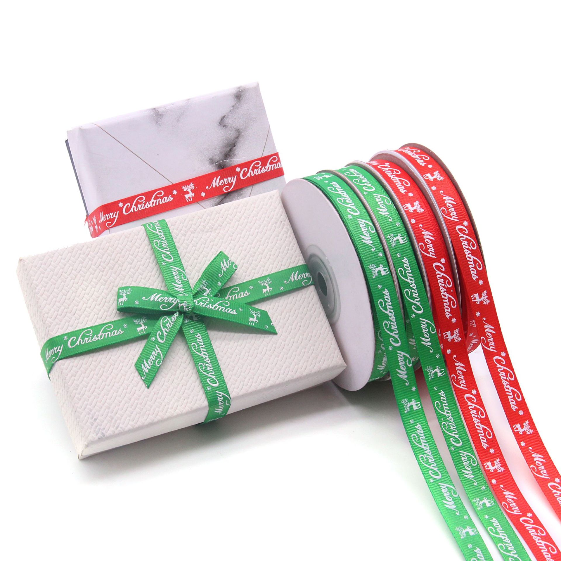 Impresión de cinta acanalada navideña cinta 1cm impresión regalo de Navidad caja de regalo embalaje cinta cinta Tianyimei
