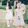 Lace summer cheongsam, summer clothing, children's small skirt, bag flower-shaped, lace dress