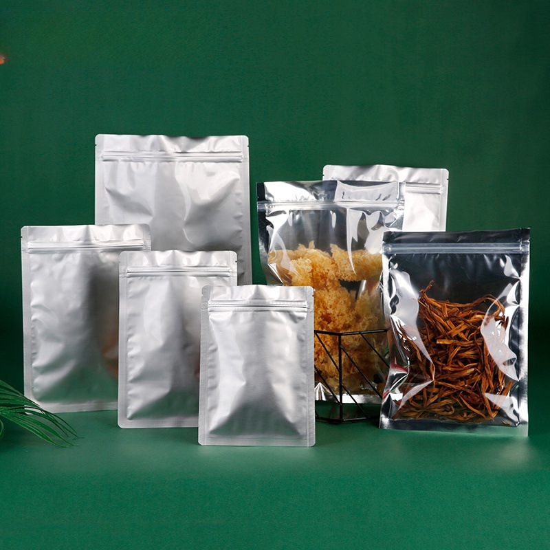 铝箔自封袋茶叶袋半透明镀铝阴阳平底密封食品包装袋狗粮贴骨袋子
