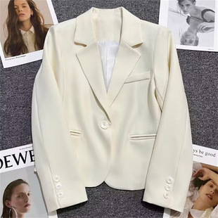 2024 spring new creamy-white short suit jacket women's casual trendy Korean style fashionable all-matching small