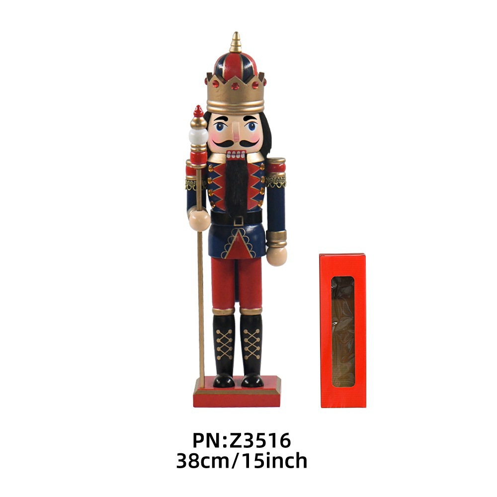 Transfronterizos 35cm pan de jengibre hombre calendario chef nuez soldados decoraciones navideñas fábrica de muñecas de madera al por mayor