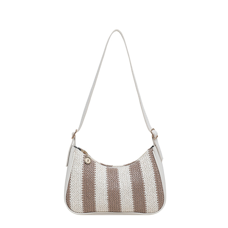 Bolso de verano de comercio exterior para mujeres 2026 nuevo bolso de brazo versátil bolso de hombro a rayas de arco iris bolso de viaje de moda