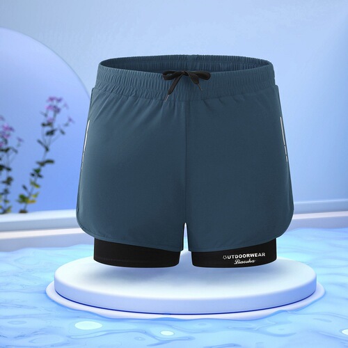 Men's Large Plus Size Fat Double Layer Anti-Embarrassment New 2024 Swimming Pool Competitive Student Swimwear 2024