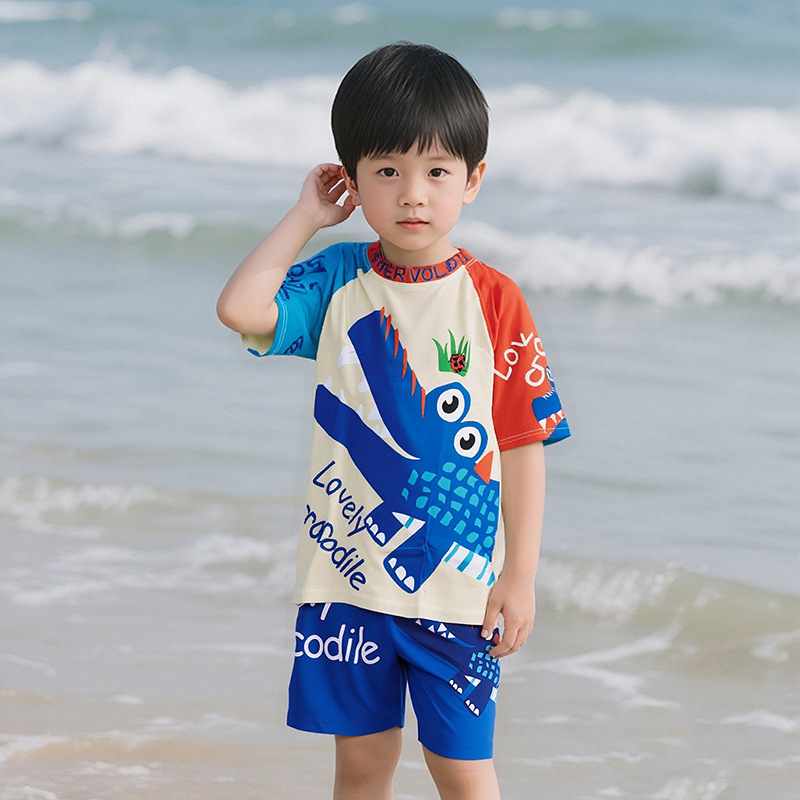 Trajes de baño para niños niños dibujos animados lindos niños protectores solares secado rápido estudiantes surf trajes de baño de vacaciones