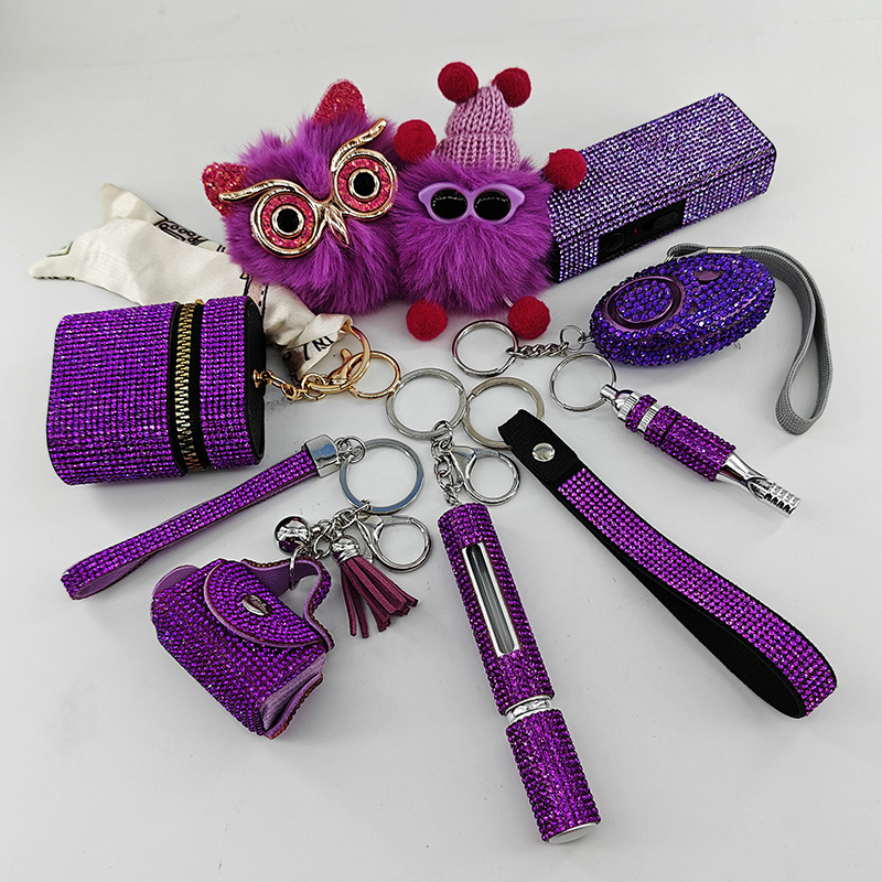 2026 New Amazon Cross-Border Hot-Selling Diamond-Encrusted Self-Defense Multifunctional Keychain 9-Piece Set for Outdoor Use 2026 New Amazon Cross-Border Hot-Selling Diamond-Encrusted Self-Defense Multifunctional Keychain 9-Piece Set for Outdoor Use