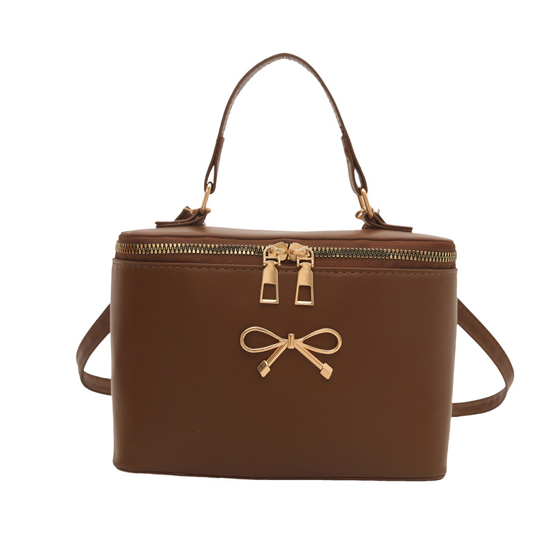 Bolso bandolera de estilo occidental de moda coreana para mujer 2025 nuevo bolso de caja cuadrada bolso de hombro con lazo dulce bolso cuadrado pequeño