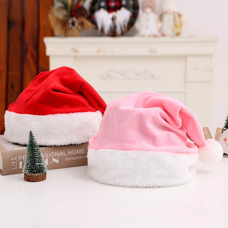 新しいクリスマス帽子成人クリスマス装飾品超柔らかい水晶生地クリスマス祭りパーティー衣装用品|undefined
