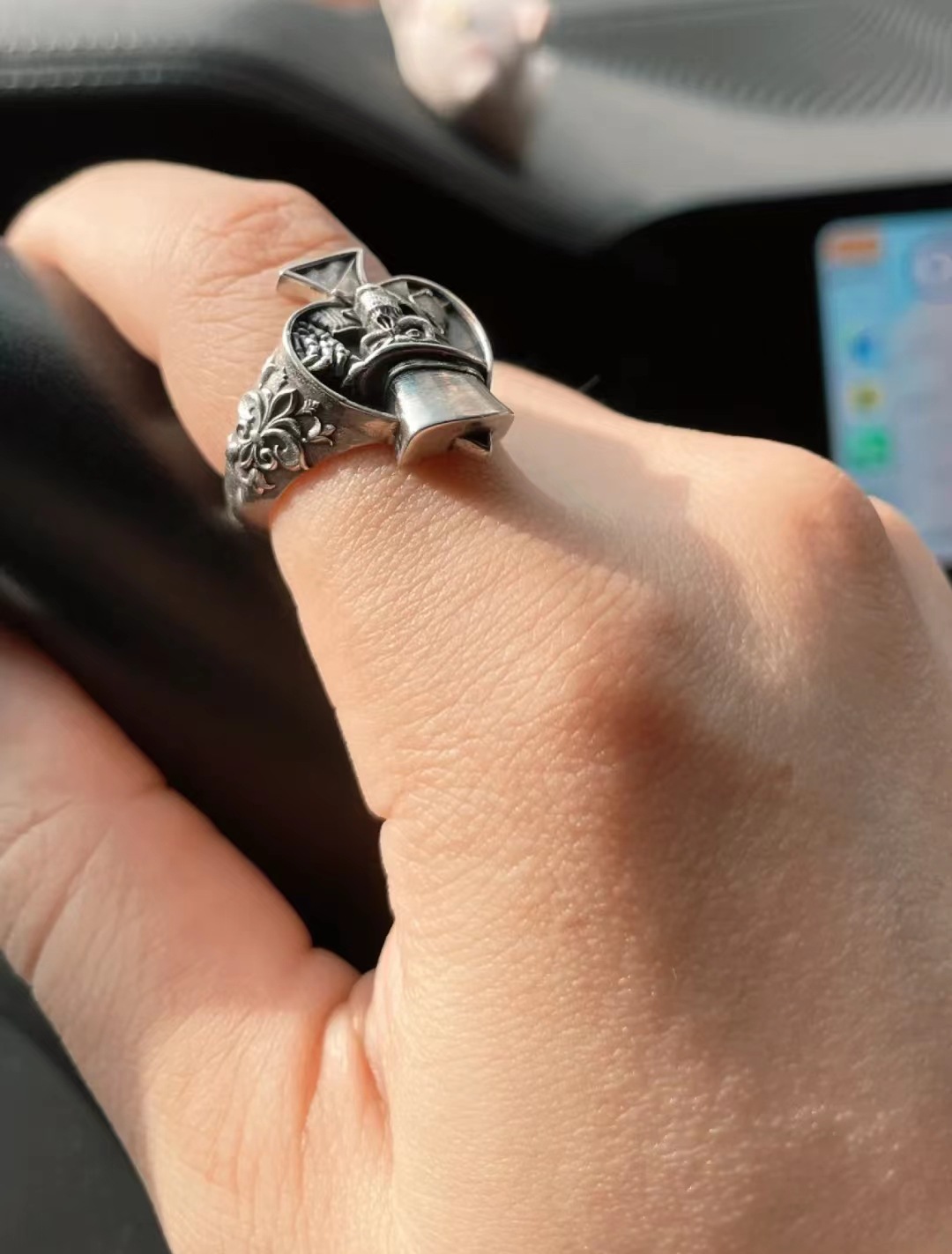 Zinc alloy Material Gothic Hip-Hop Retro Skull Zinc Alloy Plating Halloween Men's Rings