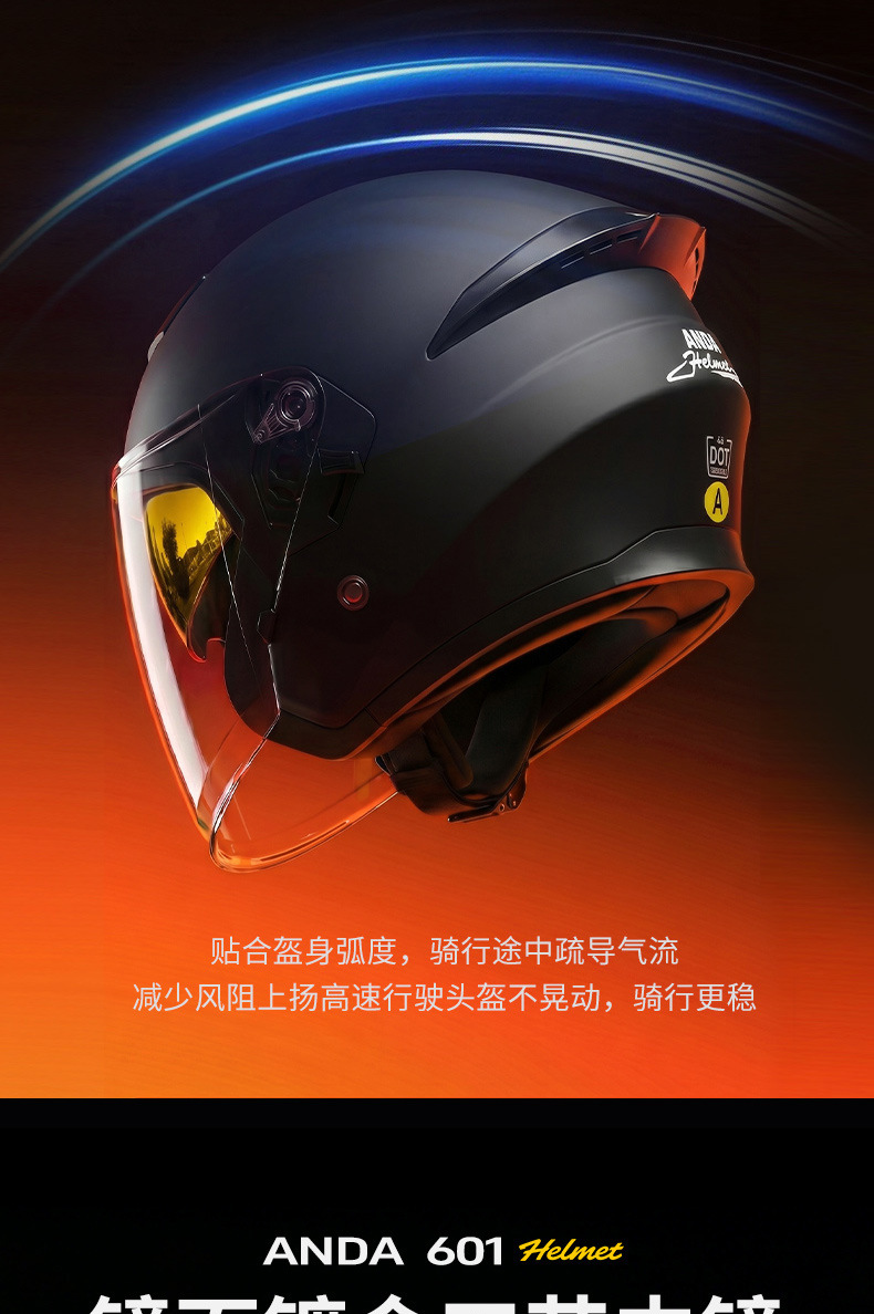 Ad Electric Motorcycle Helmet 3C Certified Men's and Women's Motorcycle Riding Half Helmet Breathable All-Season Safety Helmet