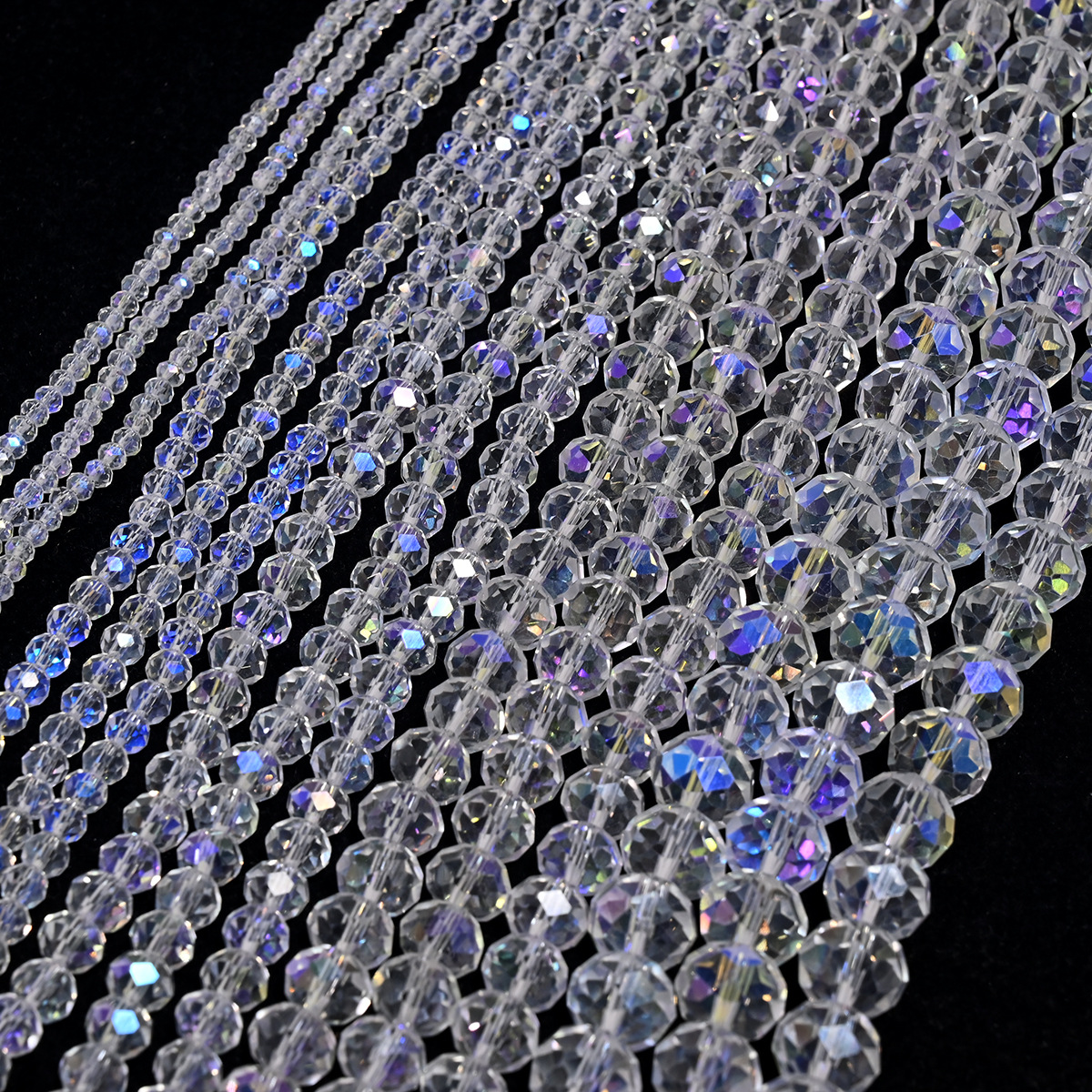 3/4 / 4 / 6 / 8 / 10 tarjetas de cristal de vidrio 4mm cuentas esferas cuentas transparentes de importación color pulsera DIY collar