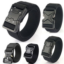男士尼龙帆布腰带合金自动扣休闲战术户外军训编织百搭裤腰带批发